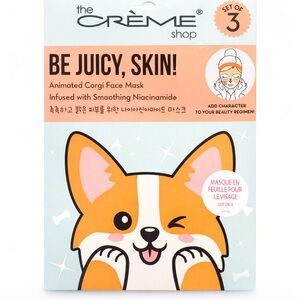 NWT - Korean Skincare Corgi Sheet Masks Set of 3